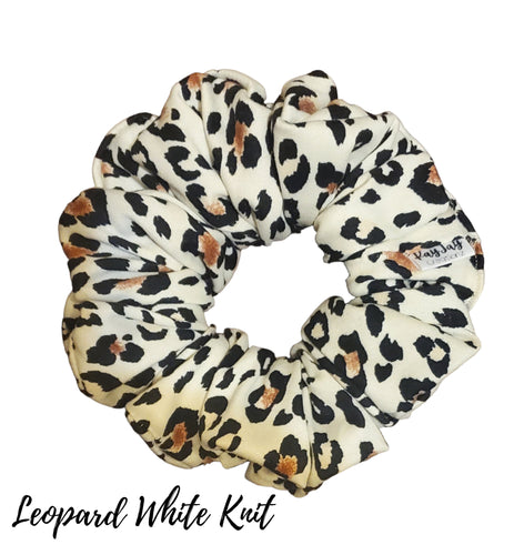 Leopard Soft Jersey Knit Scrunchie| Women's Hair Scrunchies | Hair Tie | Gifts for Her