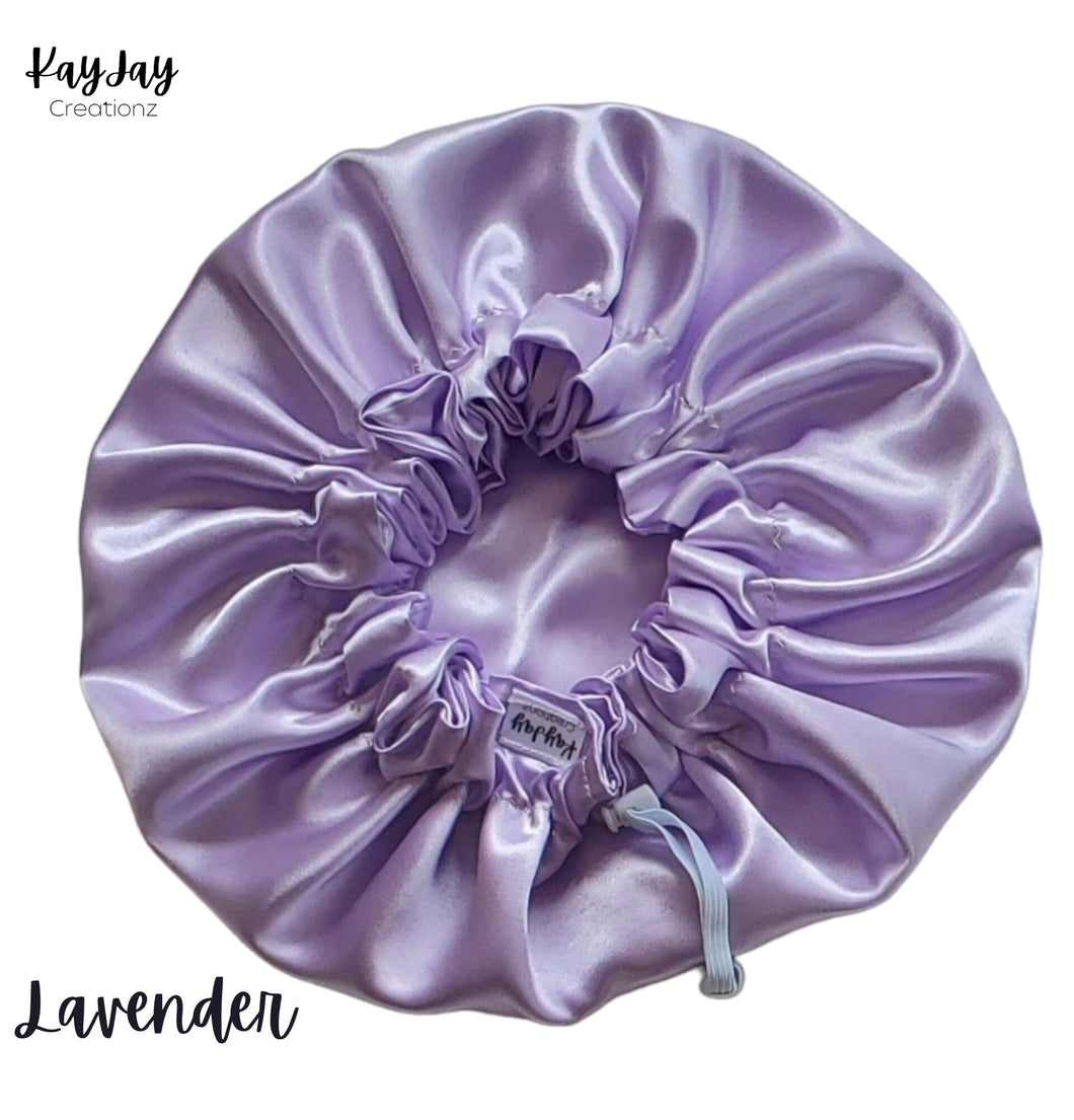 Lavender Adult Satin Bonnets| Double-Layered Reversible & Adjustable Satin Bonnets | Silk Satin Sleep Caps| Sizes Small -Large