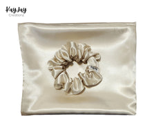 Load image into Gallery viewer, CHAMPAGNE Luxury Satin Pillowcase and Matching Scrunchie Set for Hair &amp; Skin| Envelope Closure in sizes Standard/Queen/King| Handmade Gift
