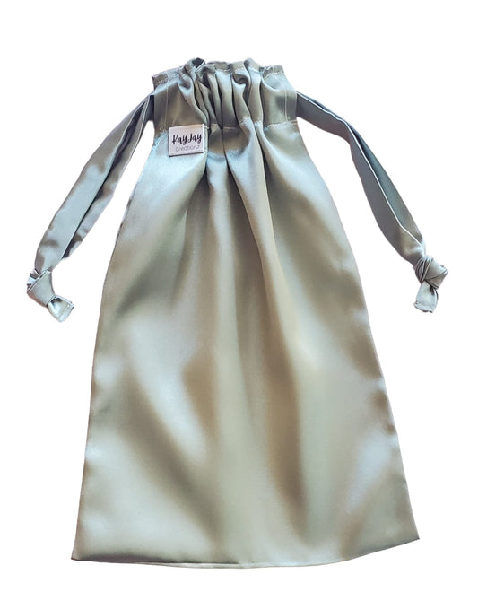 SAGE Handmade Satin Drawstring Bag Set for Travel, Jewelry, and Dust Bag. Valentine's Day Gift idea