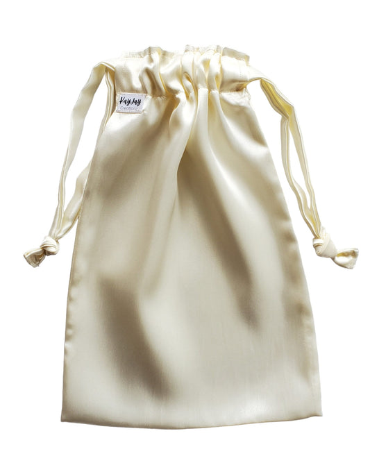 Handmade Satin Drawstring Pouch for Travel, Jewelry, Dust bag. Gift idea