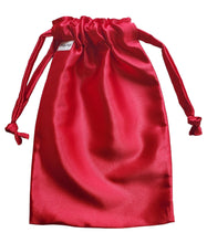 Load image into Gallery viewer, Red Handmade Satin Drawstring Bag Set for Travel, Jewelry, and Dust bag. Valentine&#39;s Day Gift idea
